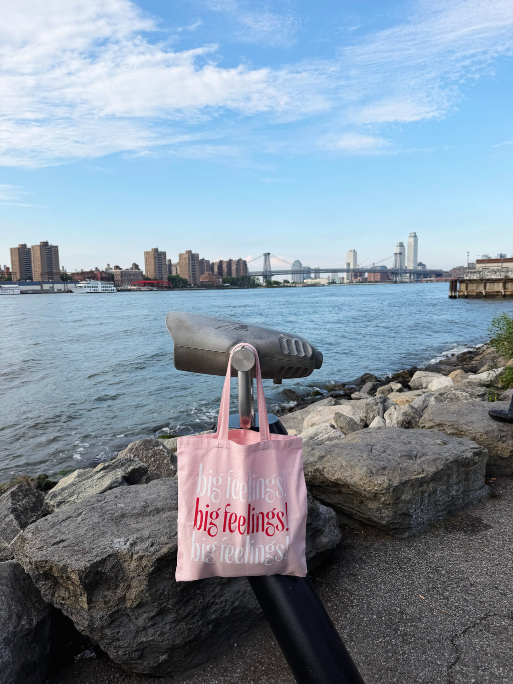 Big Feelings! Cotton Tote Bag – Light Pink