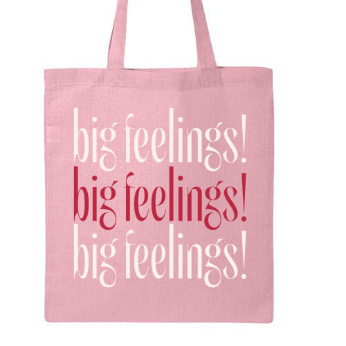 Big Feelings! Cotton Tote Bag – Light Pink