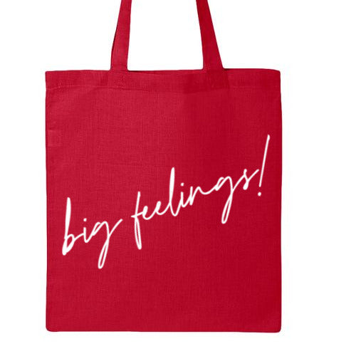 Big Feelings! Cotton Tote Bag – Red