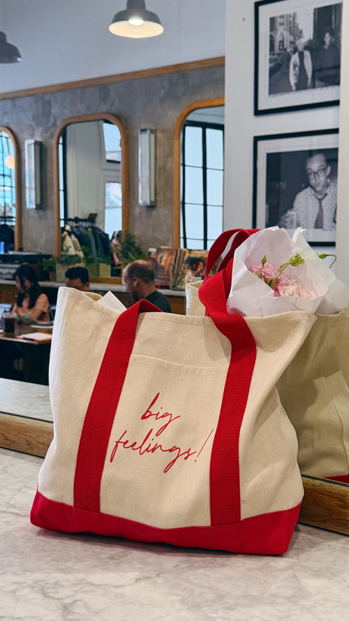 Big Feelings Canvas Boat Tote